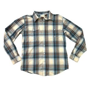 Roper Western Long Sleeve Pearl Snap Button Down Shirt SZ Youth XL (16-18) Brown